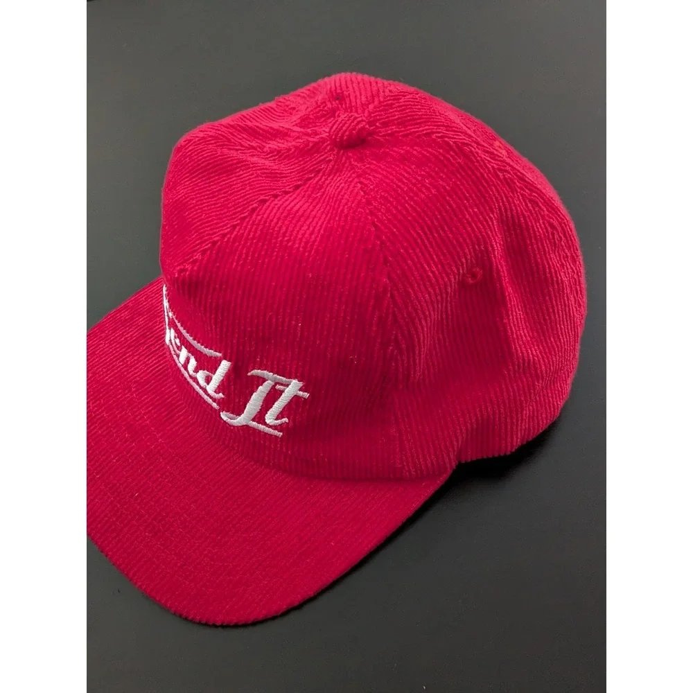 Send It Corduroy‎ Snapback Trucker Hat Red Script Logo OSFM